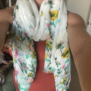 White floral scarf